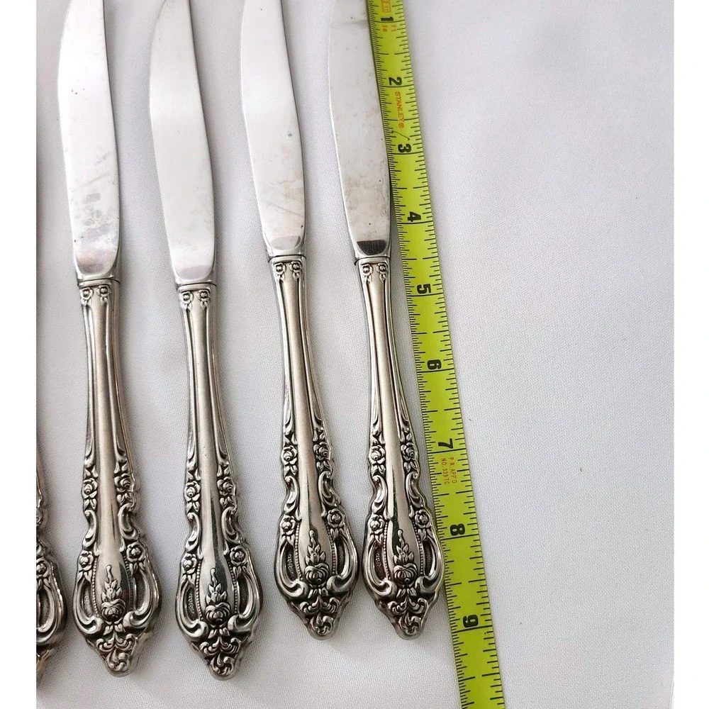 Oneida Community Stainless Steel BRAHMS 5-Dinner Knives‎ 1-Pierced Serving Spoon